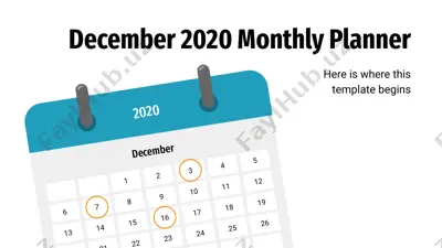 december 2020 monthly planner — PPTX