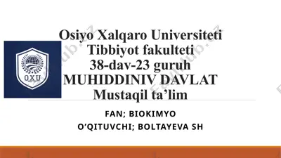 metabolik sindrom kelib chiqish sabablari va uning asoslari asoratlari — PPTX