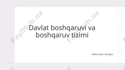 davlat boshqaruvi va boshqaruv tizimi — PPTX