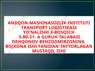 tashqi iqtisodiy faoliyat: tovar nomenklaturasi va uning qoidalari — PPTX