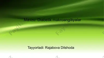 diabetik makroangiopatiya — PPTX