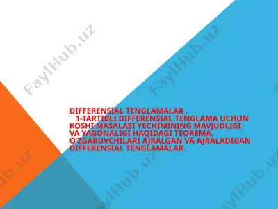 differensial tenglamalar — PPTX