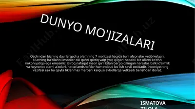 dunyo mo'jizalari — PPTX