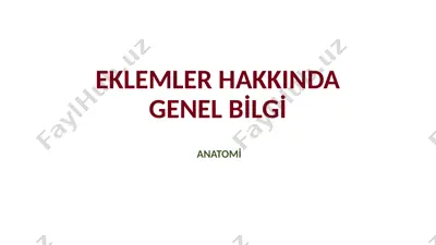 eklemler hakkinda genel bi̇lgi̇ — PPTX