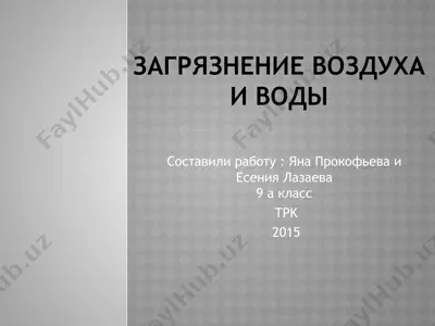 загрязнение воздуха и воды — PPTX