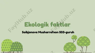 ekologik faktlar — PPTX
