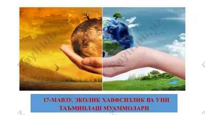 17-мавзу. эколик хавфсизлик ва уни таъминлаш муаммолари — PPTX