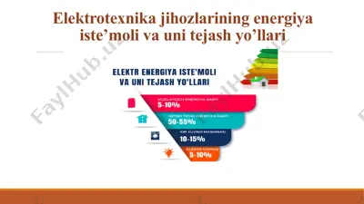 elektrotexnika jihozlarining energiya iste’moli va uni tejash yo’llari — PPTX