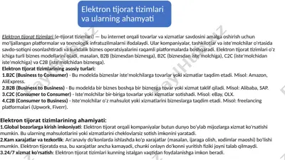 elektron tijorat tizimlari — PPTX