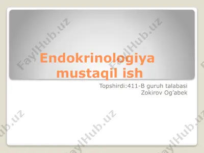 endokrinologiya mustaqil ish (viril sindromi ayollarda) — PPTX