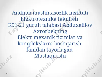 zamonaviy boshqariluvchi o‘zgarmas tok o‘zgartgichlar — PPTX