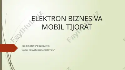 elektron biznes va mobil tijorat — PPTX
