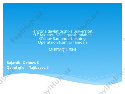 operatsion tizimlar uchun tizim monitoringi vositalari — PPTX