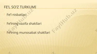 fe’l nisbatlari — PPT