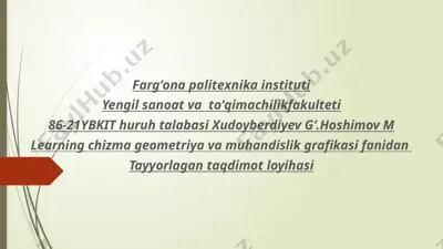 nuqta koordinatalar bo‘yicha nuqtaning proeksiyalarini chizish — PPTX
