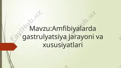 amfibiyalarda gastrulyatsiya jarayoni va xususiyatlari — PPTX