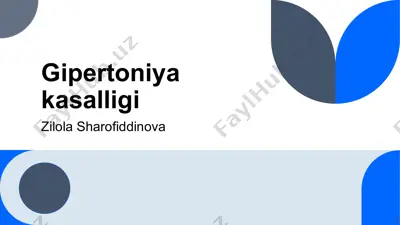 gipertoniya kasalligi — PPTX