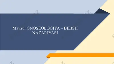 gnoseologiya – bilish nazariyasi — PPTX