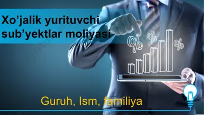 mamlakat moliyaviy va investitsion tizimining asosi – real sektori moliyasi — PPTX