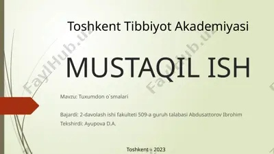 tuxumdon o`smalari — PPTX