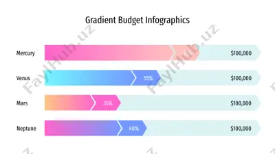 gradient budget infographics — PPTX
