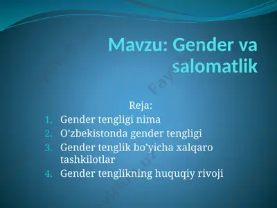 gender va salomatlik — PPTX