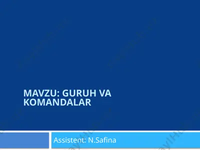 guruh va komandalar — PPTX
