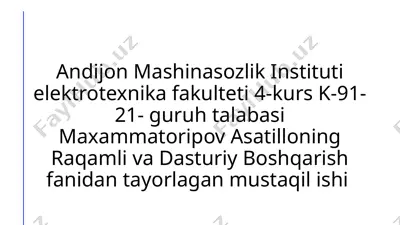 holat datchiklarini dasturiy boshqarish — PPTX