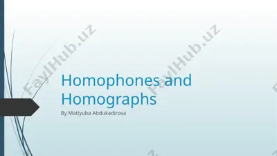 homophones and homographs — PPTX