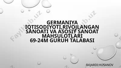 germaniya iqtisodiyoti — PPTX