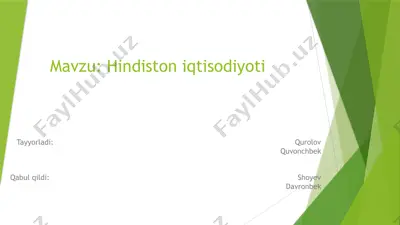 hindiston iqtisodiyoti — PPTX