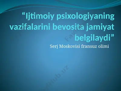 ijtimoiy psixologiya — PPTX