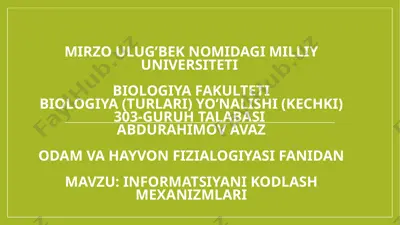 informatsiyani kodlash mexanizmlari — PPTX