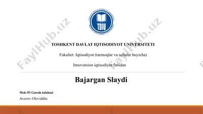 innovatsion iqtisodiyot va korxonalar taraqqiyoti — PPTX