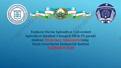 inson resurslari metrikalari (hr metrikalari) — PPTX