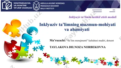 inklyuziv taʼlimni tashkil etish moduli — PPTX