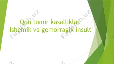 qon tomir kasalliklar. ishemik va gemorragik insult — PPTX
