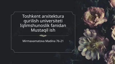 quyosh energiyasining atmosfera va yer sirtidagi o’zgarishlari — PPTX