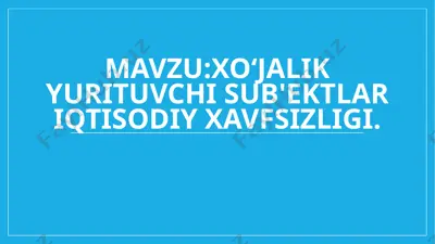 iqtisodiy xavfsizlik strategiyasi — PPTX