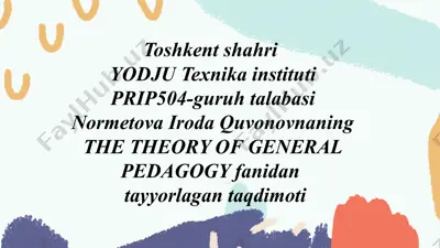 rivojlanishida nuqsoni bo`lgan bolalarning ta`lim tarbiyasi — PPTX