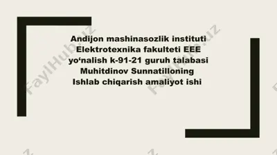 ishlab chiqarish amaliyot ishi — PPTX