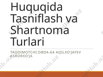 islom huquqida tasniflash va shartnoma turlari — PPTX