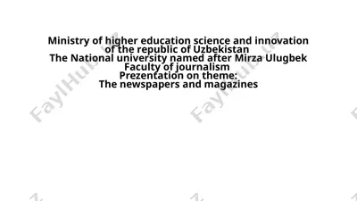 the newspapers and magazines — PPTX