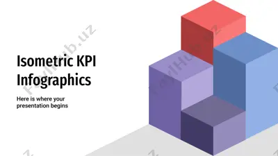 isometric kpi infographics — PPTX