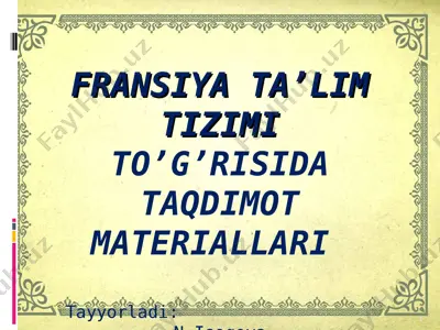 fransiya ta'lim tizimi — PPT