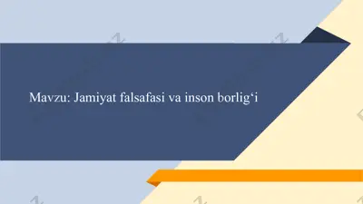 jamiyat falsafasi va inson borlig‘i — PPTX