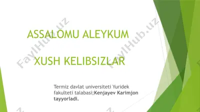 axloq tuzatish ishlari — PPTX