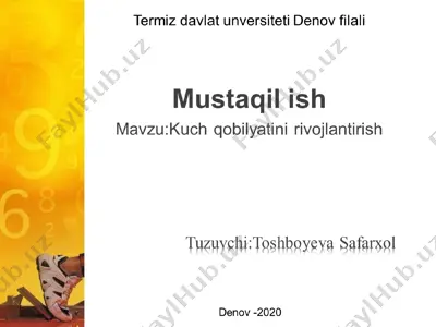 insoniyatning harakat sifatlarini madaniyatlashga intilish — PPT