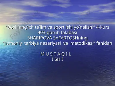 o’quv ishlarini rejalashtirish texnologiyasi — PPT