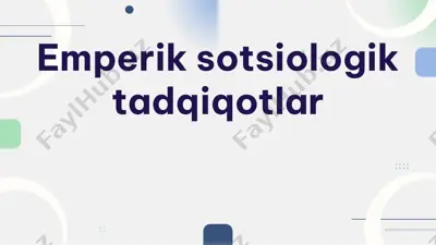 emperik sotsiologik tadqiqotlar — PPTX